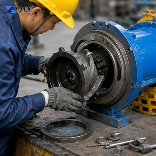 Small dredge pump impeller inspection and service