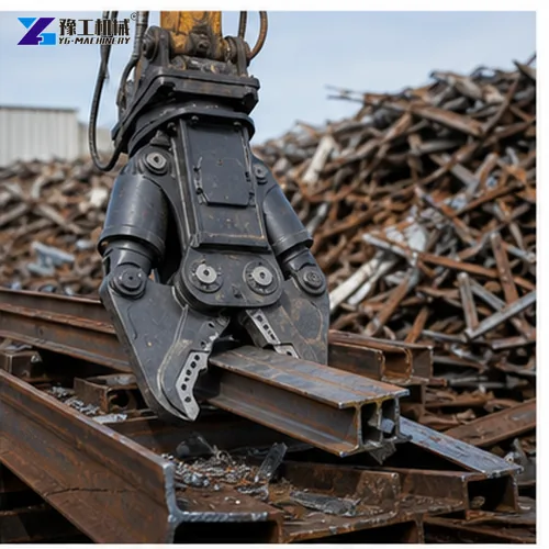 Excavator Scrap Shear Operation