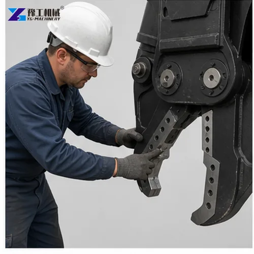 Excavator Scrap Shear Blade Inspection