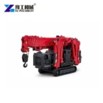 Compact tracked spider crane on a white background