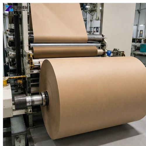 Narrow kraft rolls rewinding evenly on supported shaft