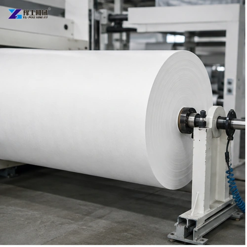 Nonwoven roll unwinding through guided tension control rollers