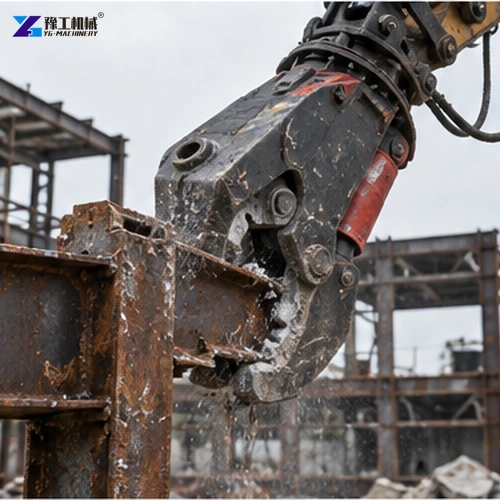 Concrete pulverizer separating rebar from crushed concrete