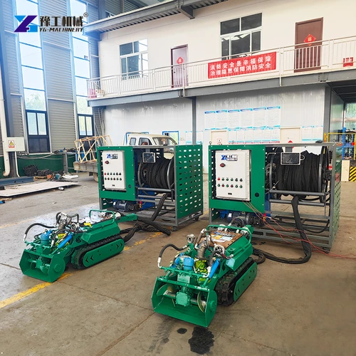 Multiple crawler dredging units and controls in the workshop