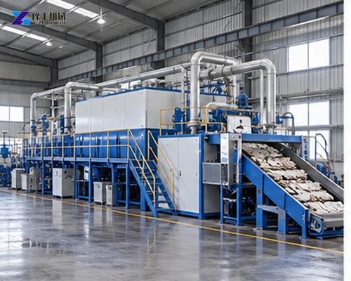 Complete pulp egg tray production line with conveyor and forming equipment