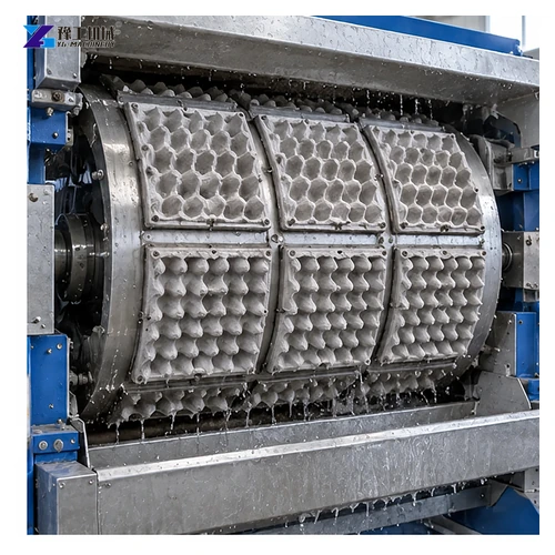 wet egg tray forming drum on a paper pulp molding machine