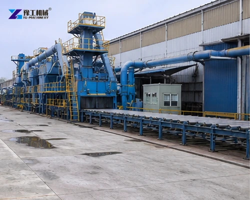Complete roller conveyor shot blasting production line