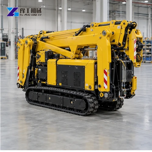 Opposite-side transport view of a compact spider crane