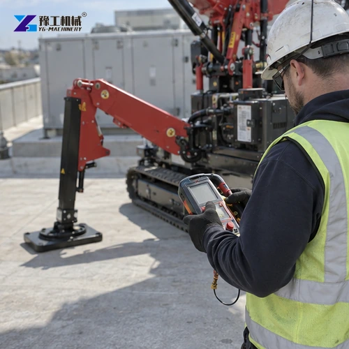 Operator checking a crane pendant at the lift area