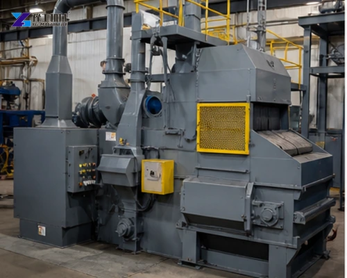 Tumble belt shot blasting machine in factory