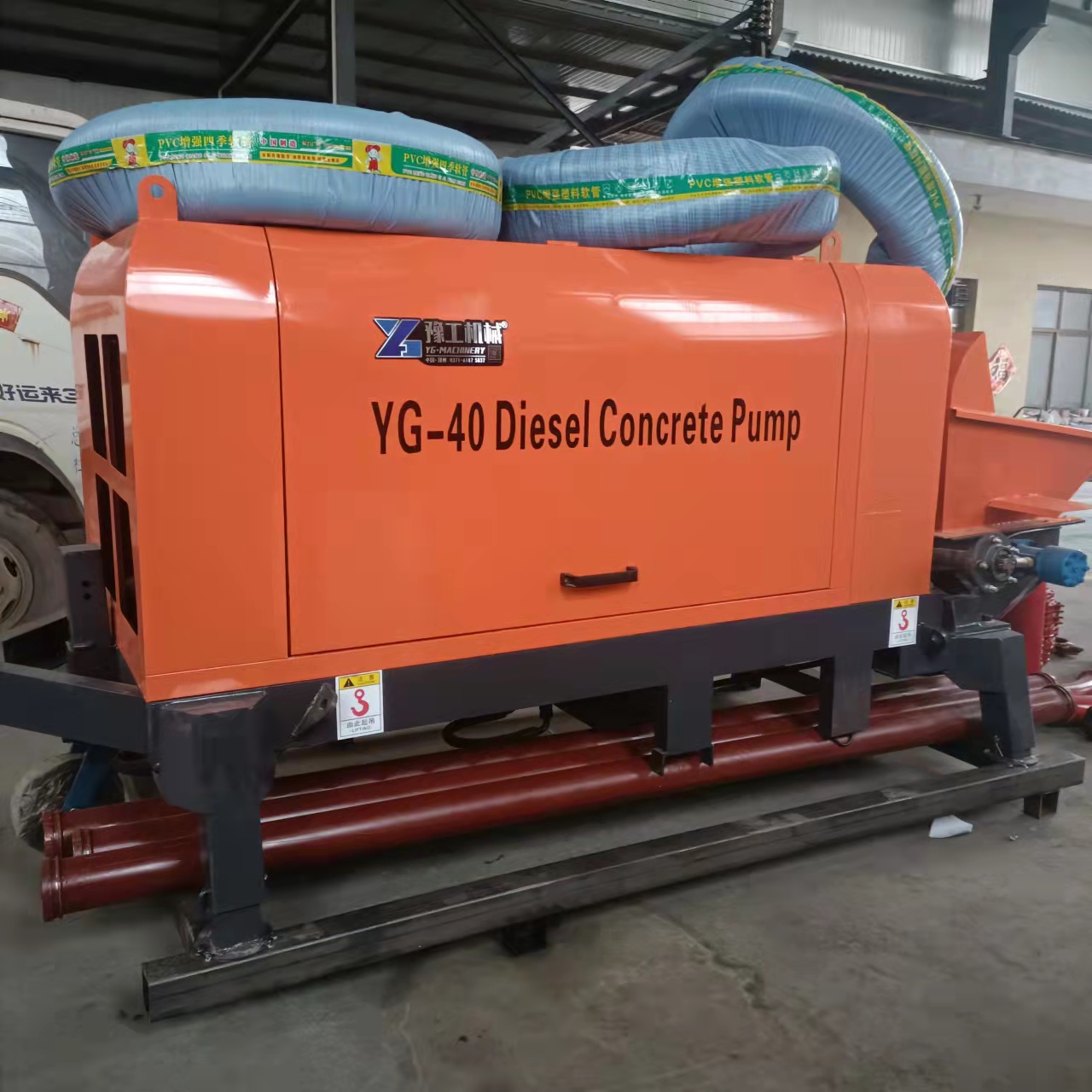 YG-40 diesel pump body and outlet assembly viewed from the opposite side
