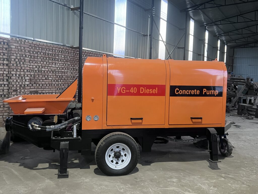 Mini Concrete Pump Price shown in the factory