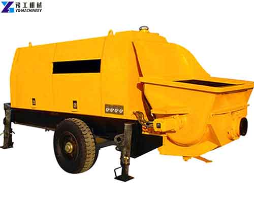 Yellow YG mobile concrete pump side view