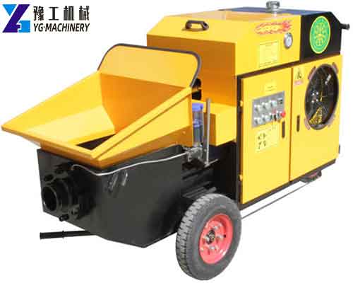 Yellow YG small concrete pump with open hopper