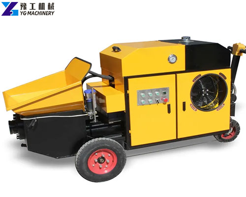 Yellow electric YG mini concrete pump with control panel