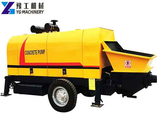 Yellow YG mini concrete pump with trailer chassis