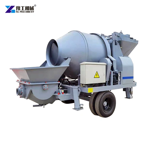 White And Blue Integrated Mixer Pump On A Wheeled Chassis