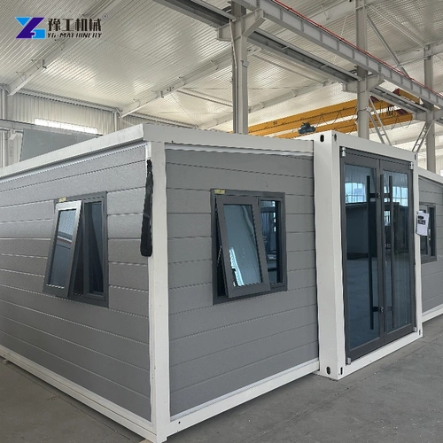 Grey Expandable House Wall With Opening Window And Glazed Entrance