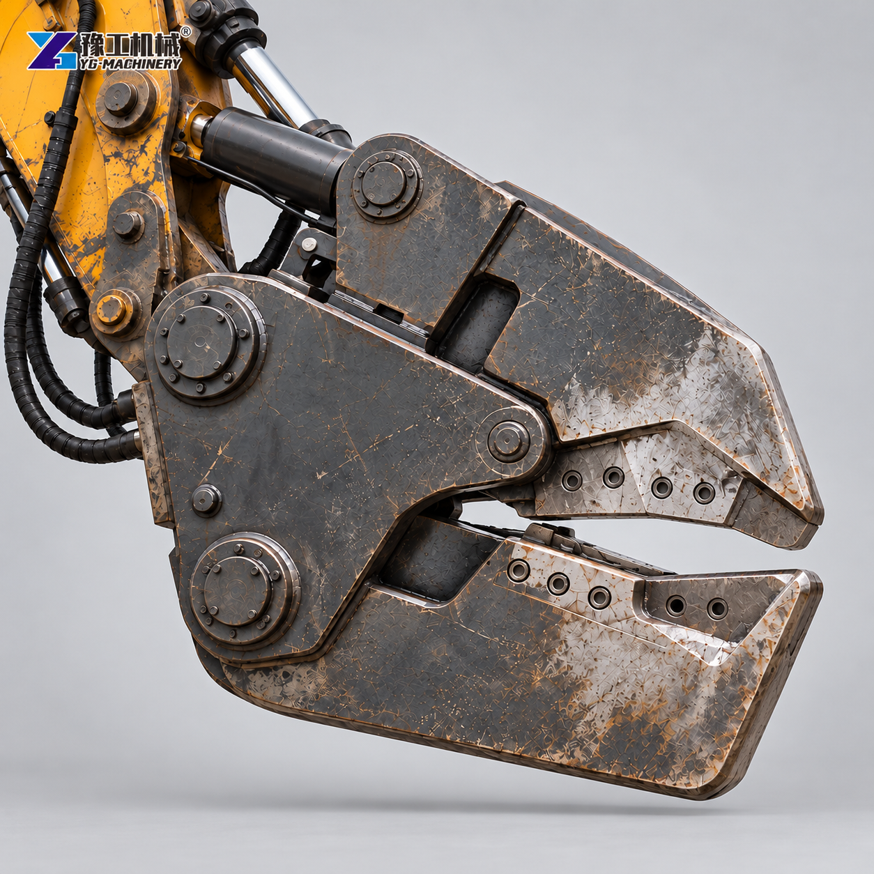 Hydraulic shear jaw and cylinder assembly