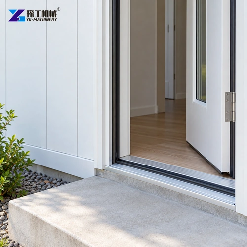 Door frame and dry threshold on a prefab panel building