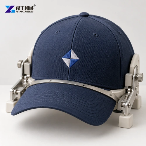 Cap embroidery frame and centre seam