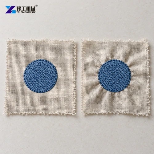 Embroidery sample puckering comparison