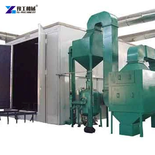 Sandblasting room and collection equipment