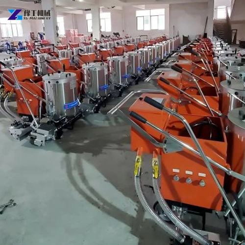 Multiple YG thermoplastic road marking machines arranged in a workshop
