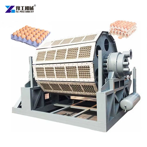 Rotary paper pulp molding drum with egg tray mold faces