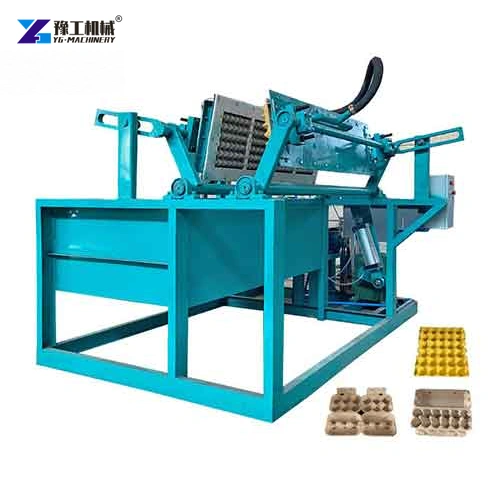 Green pulp molding machine with tilting egg tray mold assembly