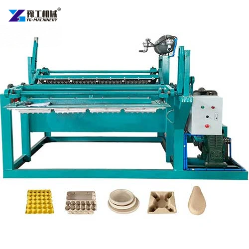 Green pulp molding machine with sample egg trays and protective packaging